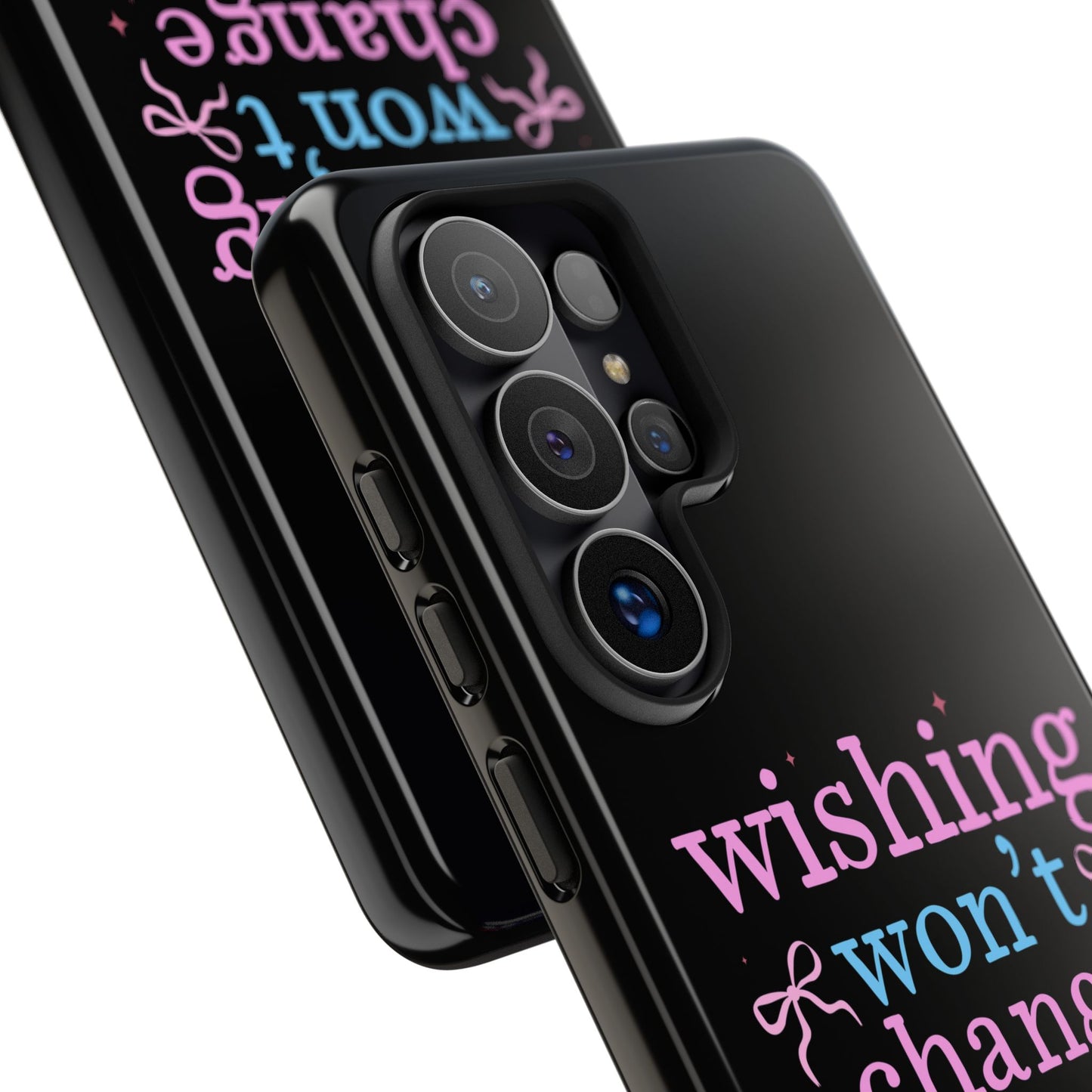wishing won't change anything prayer will Phone Case | Inspirational Scripture Design