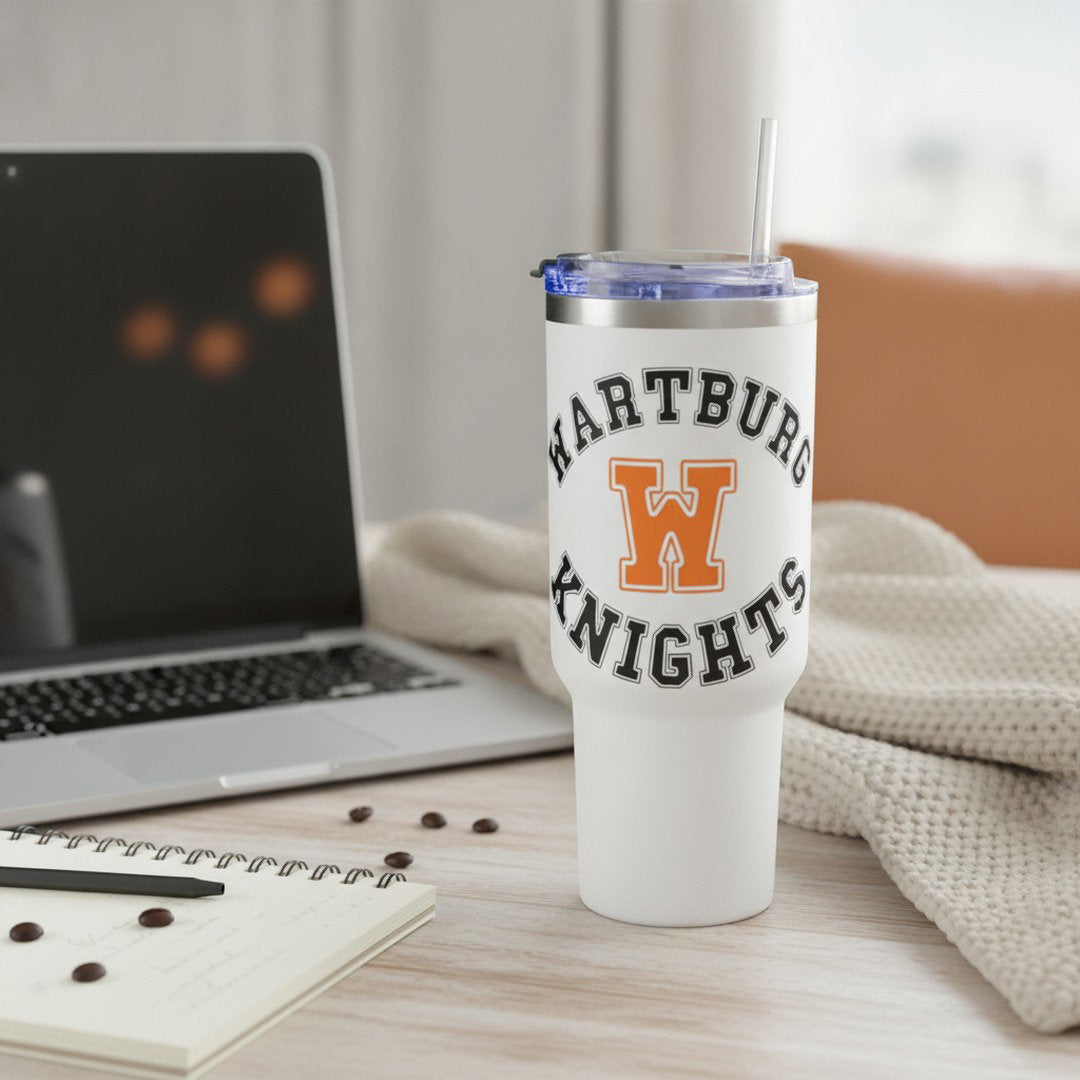 Wartburg Knights 40 oz Travel Mug with Handle β Insulated Tumbler for College Students & Fans