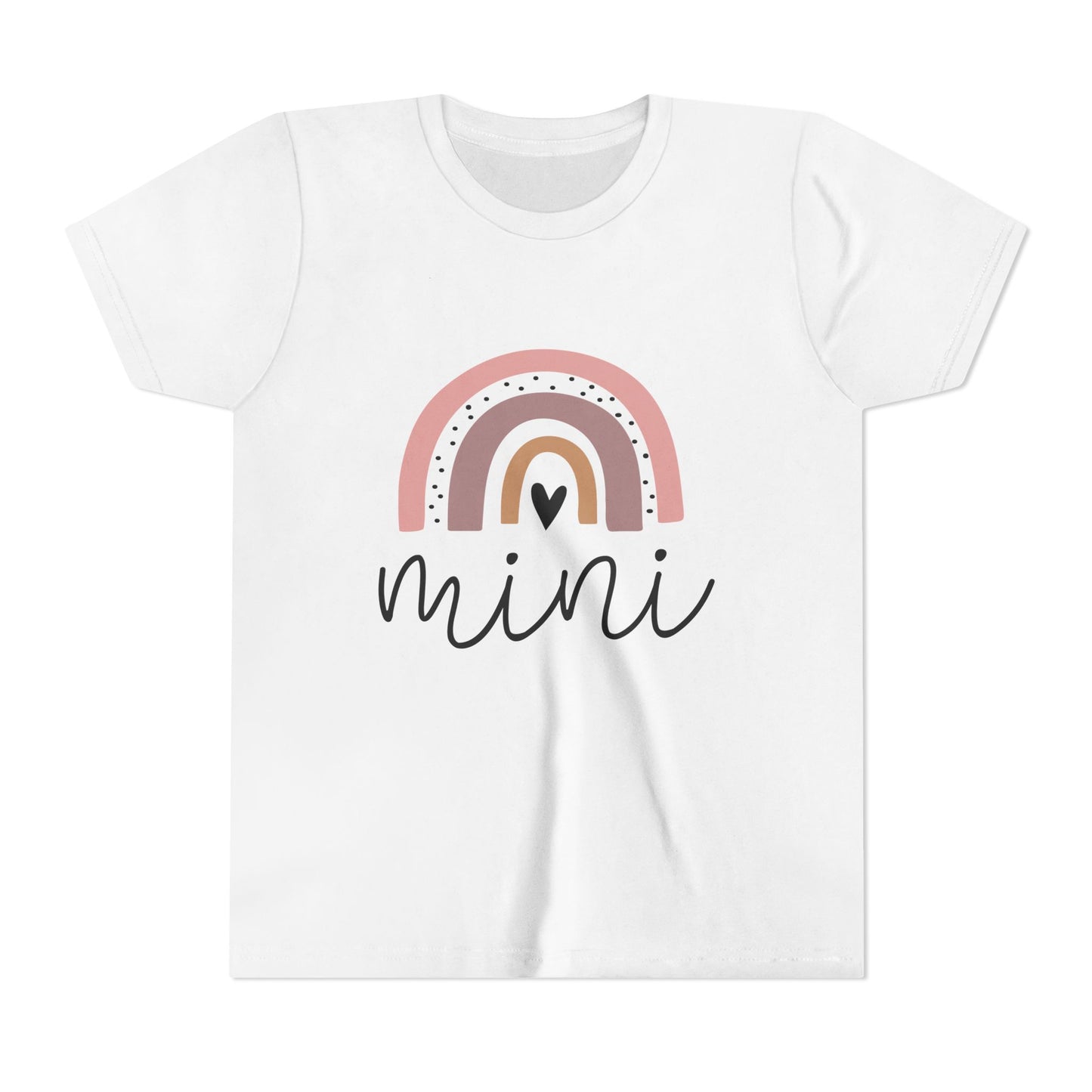 Mini Rainbow Youth Tee – Cute Pastel 'mini' Kids Shirt, Sibling/Family Matching Gift