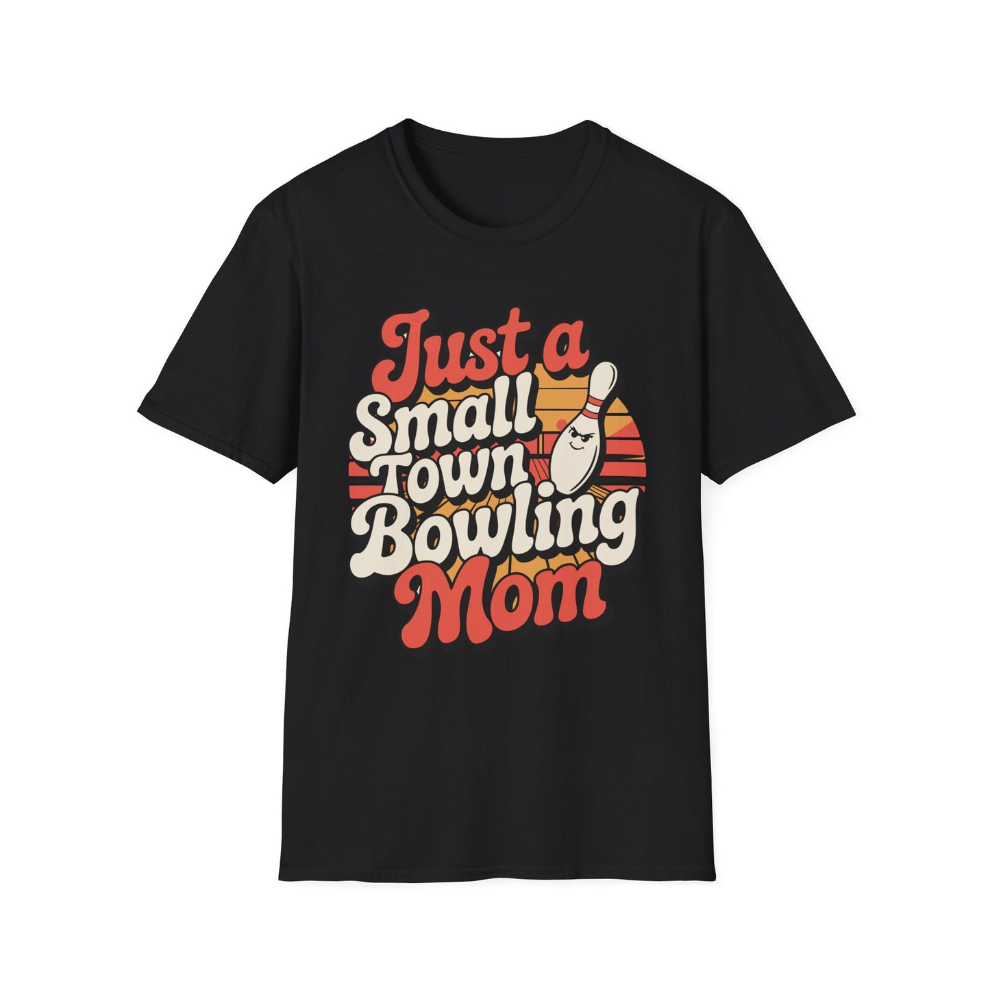 Just a Small Town Bowling Mom T-Shirt — Retro Bowling Mom Tee