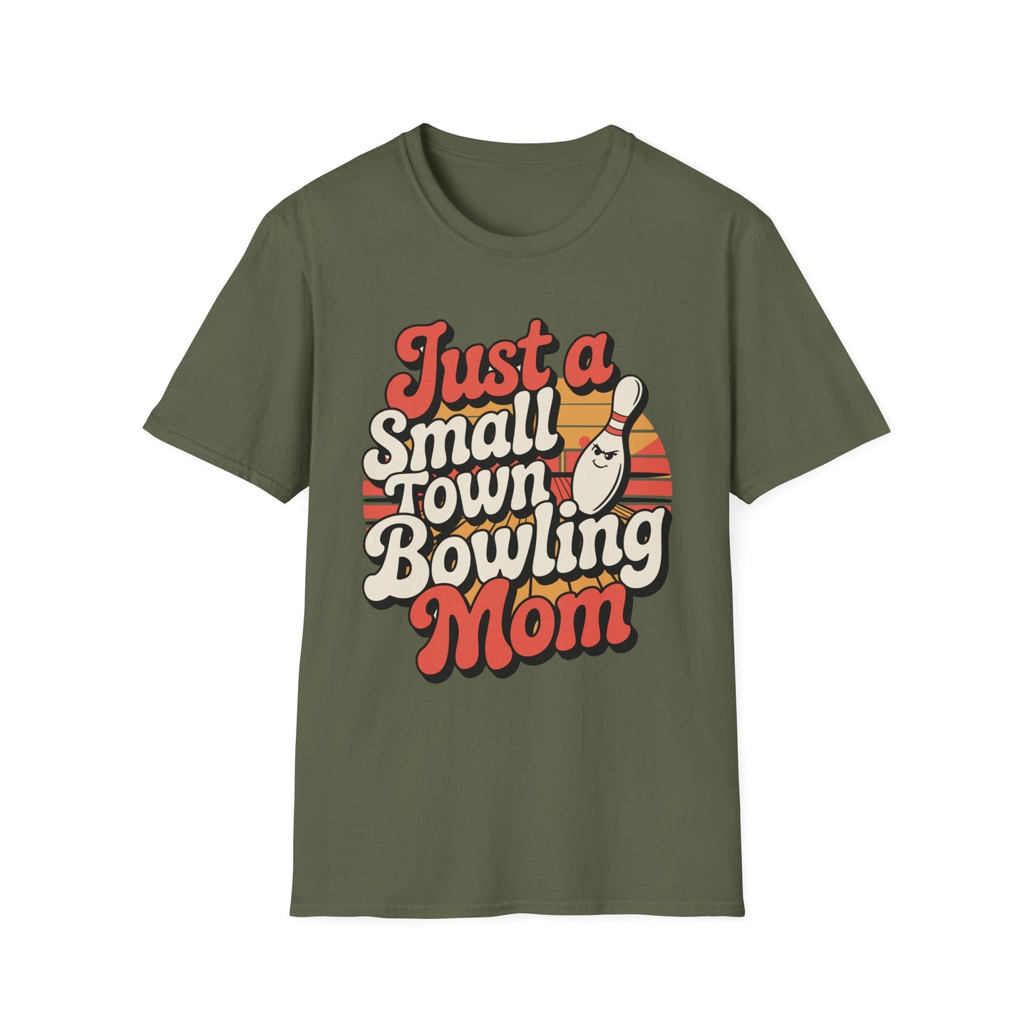 Just a Small Town Bowling Mom T-Shirt — Retro Bowling Mom Tee
