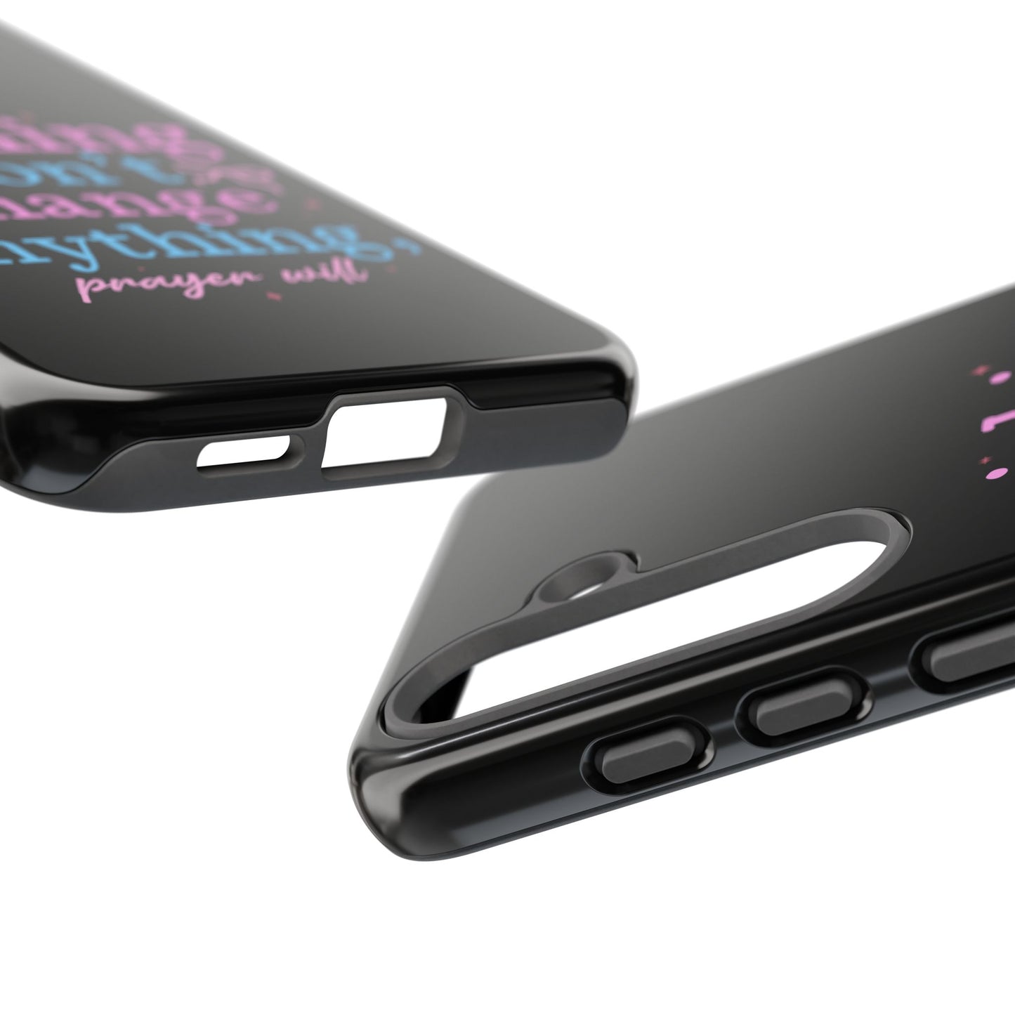 wishing won't change anything prayer will Phone Case | Inspirational Scripture Design