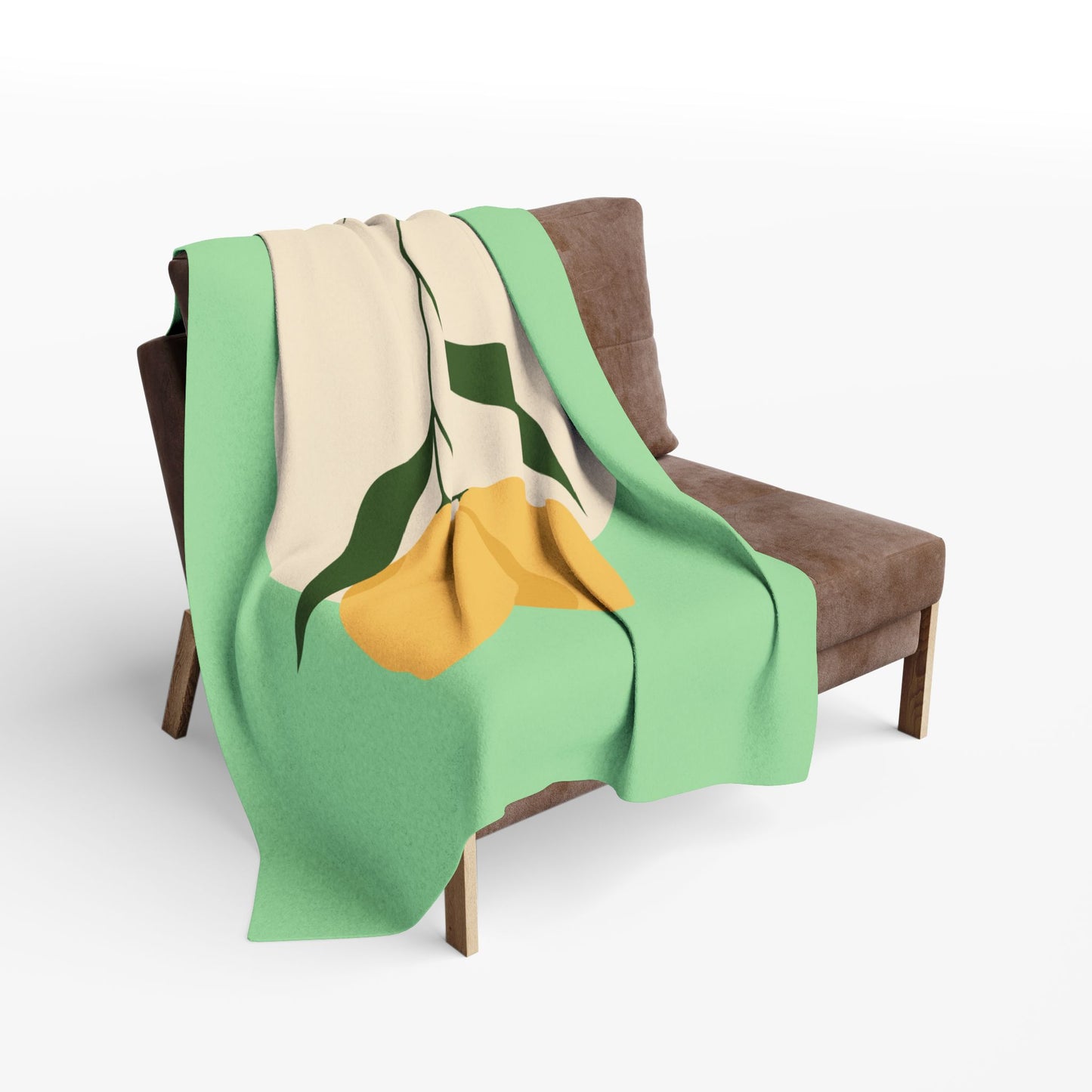 Limoncello Lemon Illustration Arctic Fleece Blanket | Citrus Botanical Throw