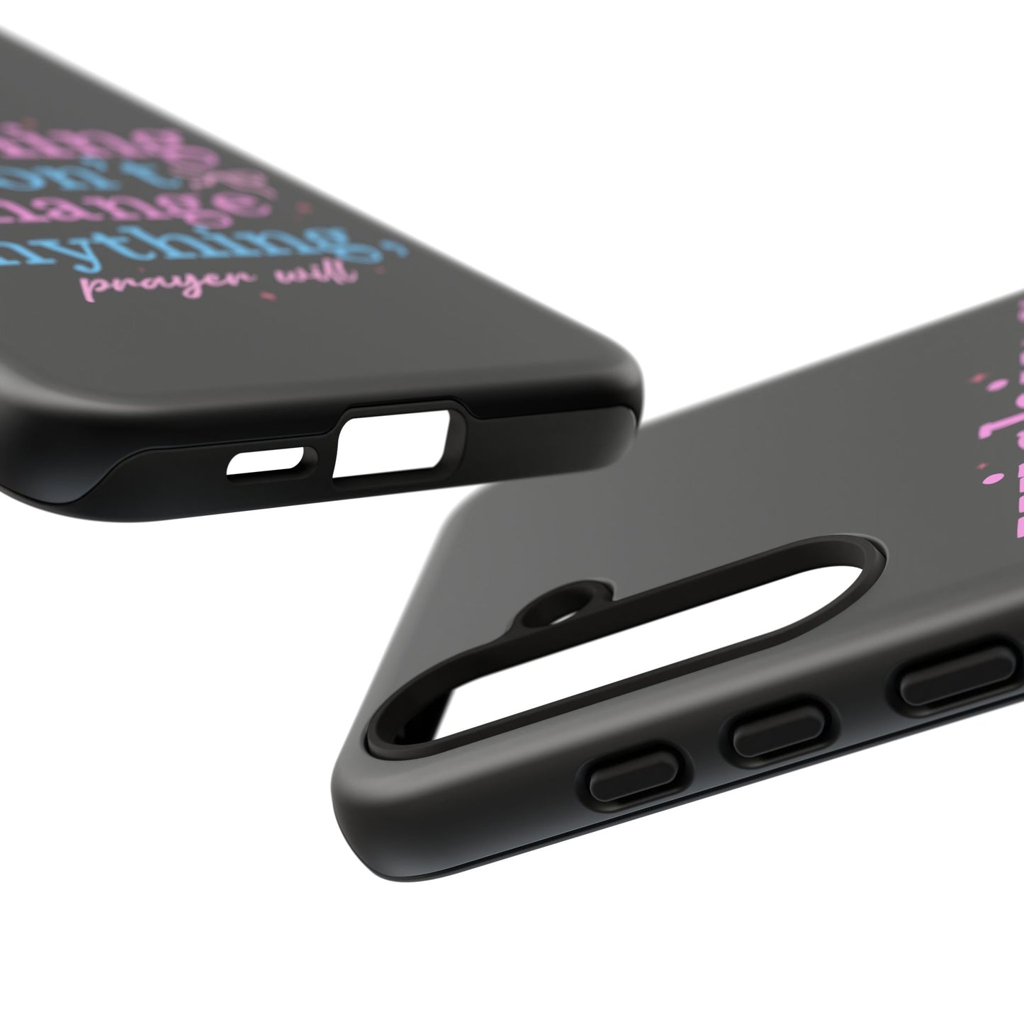 wishing won't change anything prayer will Phone Case | Inspirational Scripture Design