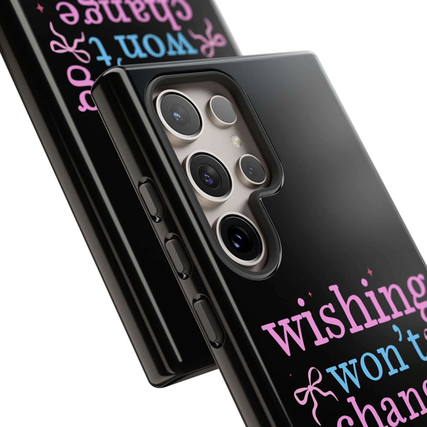 wishing won't change anything prayer will Phone Case | Inspirational Scripture Design