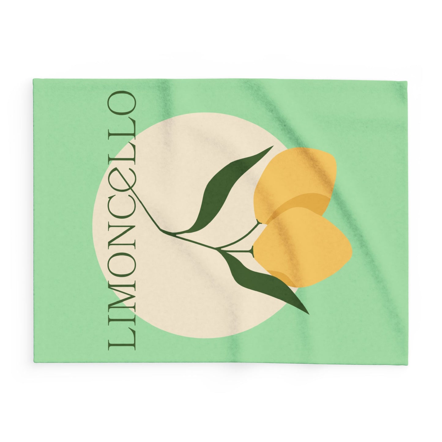 Limoncello Lemon Illustration Arctic Fleece Blanket | Citrus Botanical Throw