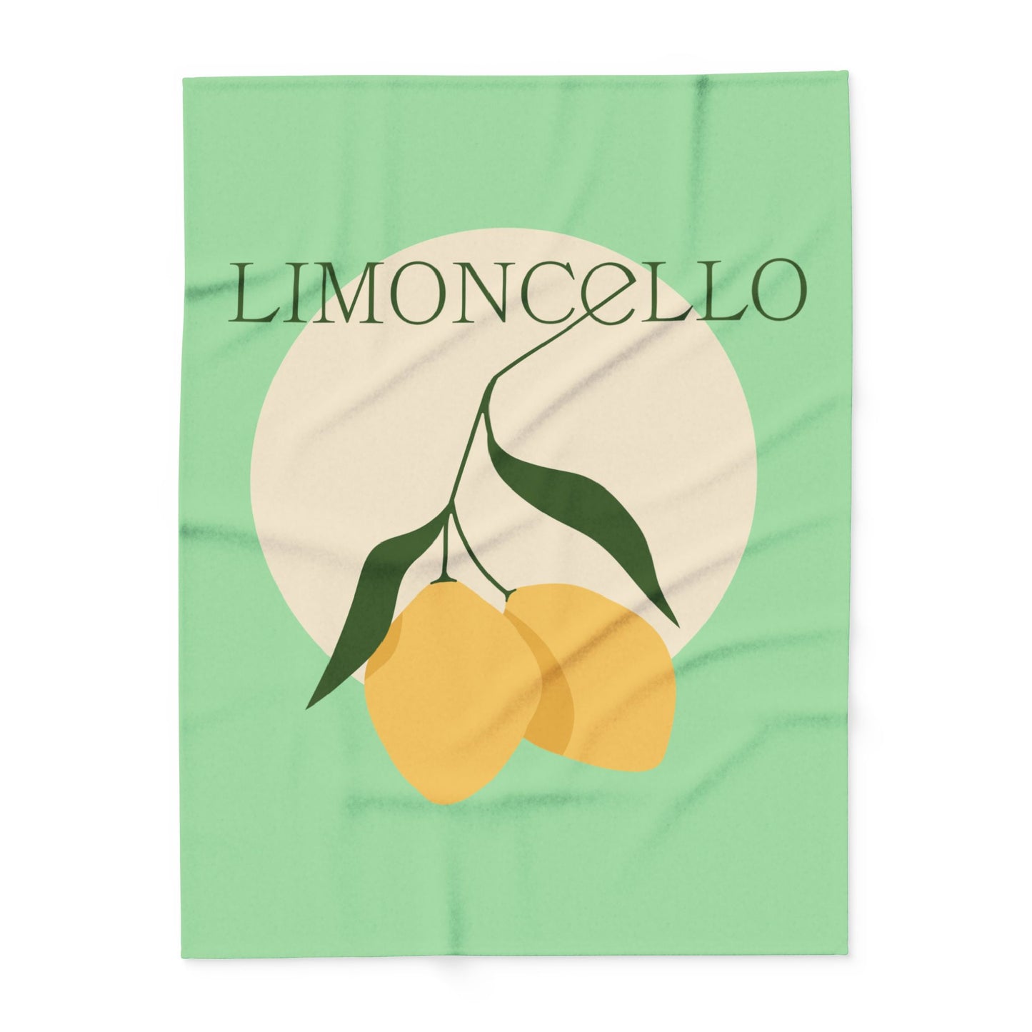 Limoncello Lemon Illustration Arctic Fleece Blanket | Citrus Botanical Throw