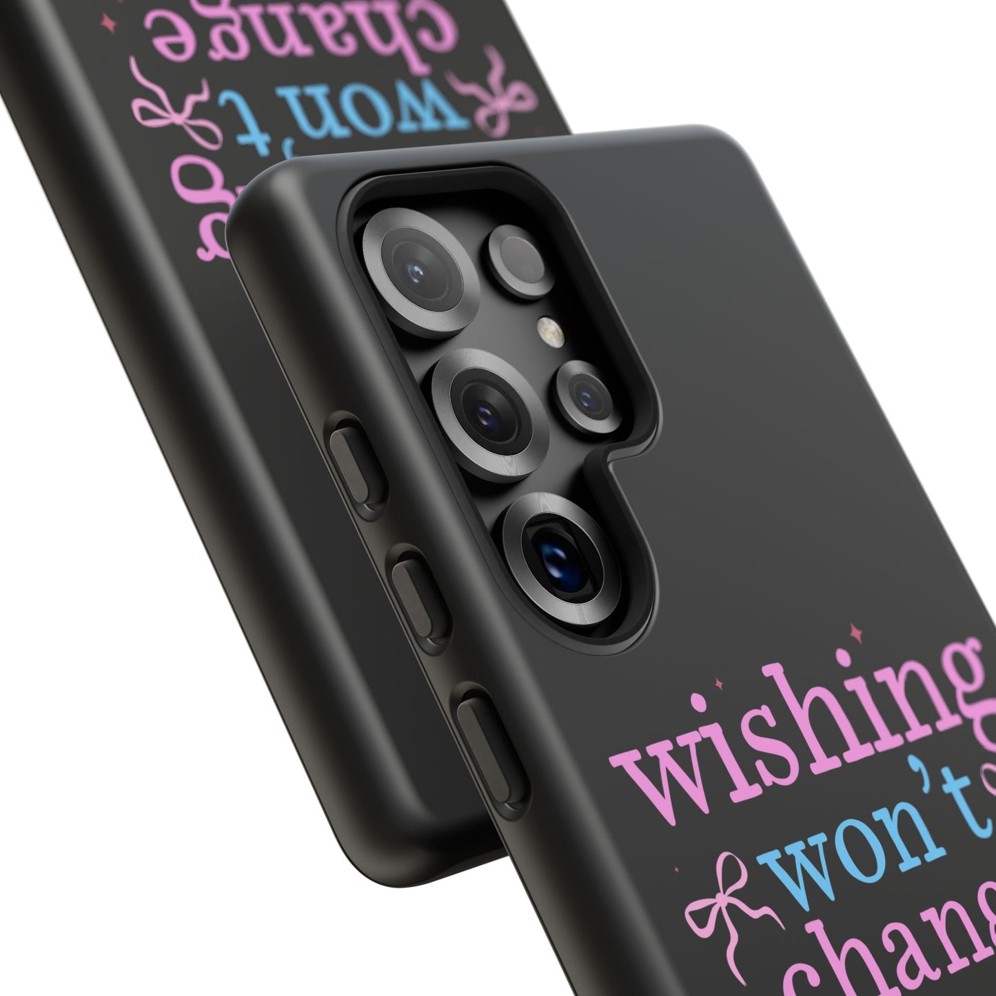 wishing won't change anything prayer will Phone Case | Inspirational Scripture Design