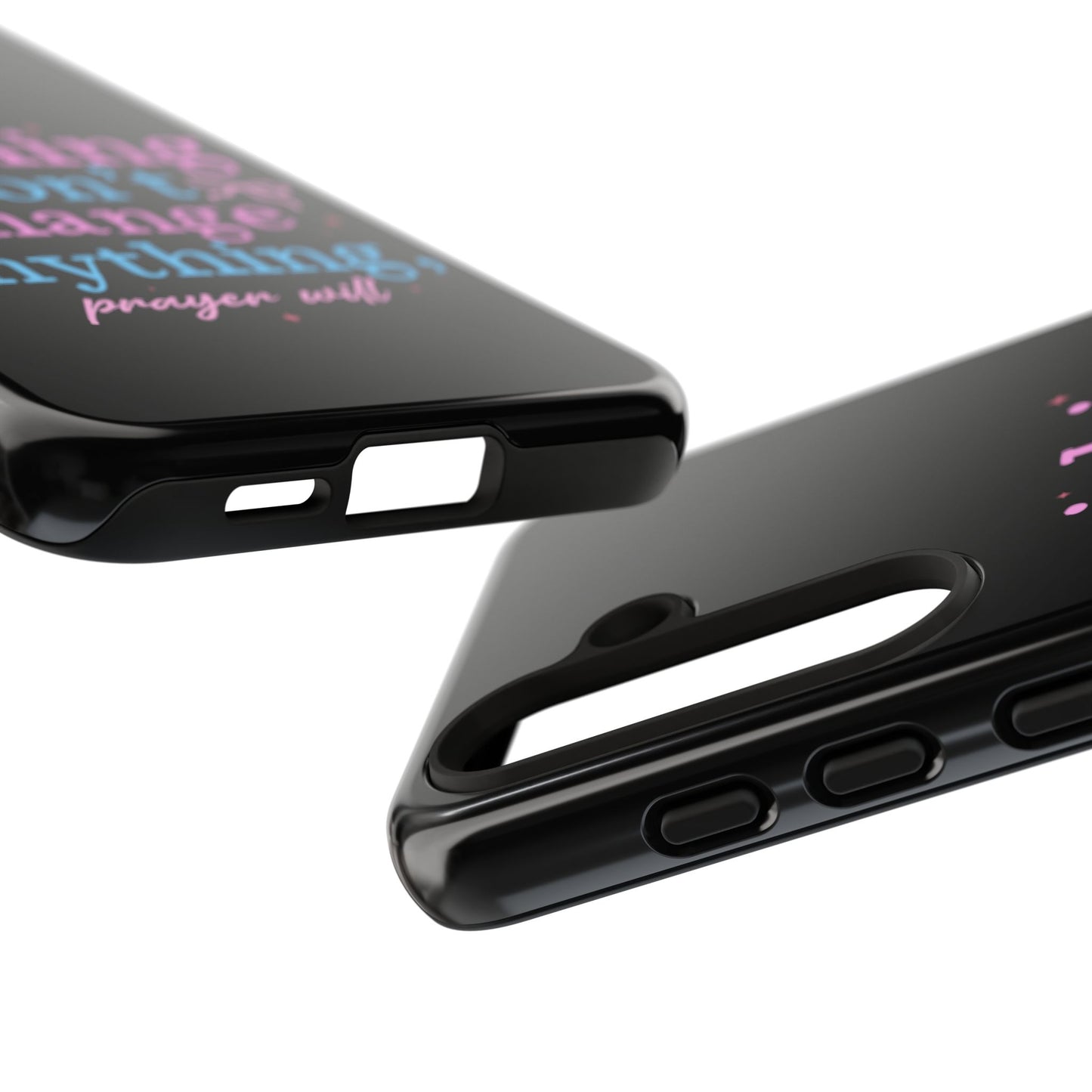 wishing won't change anything prayer will Phone Case | Inspirational Scripture Design