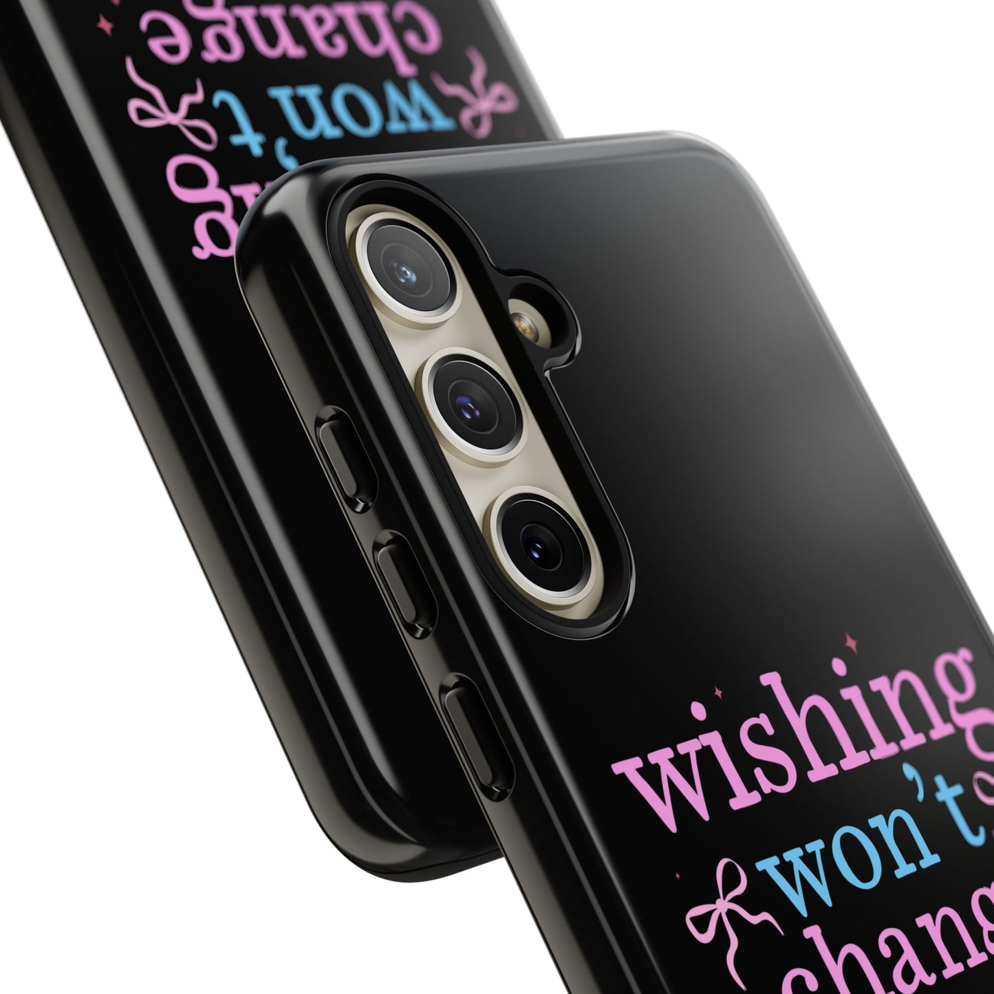 wishing won't change anything prayer will Phone Case | Inspirational Scripture Design