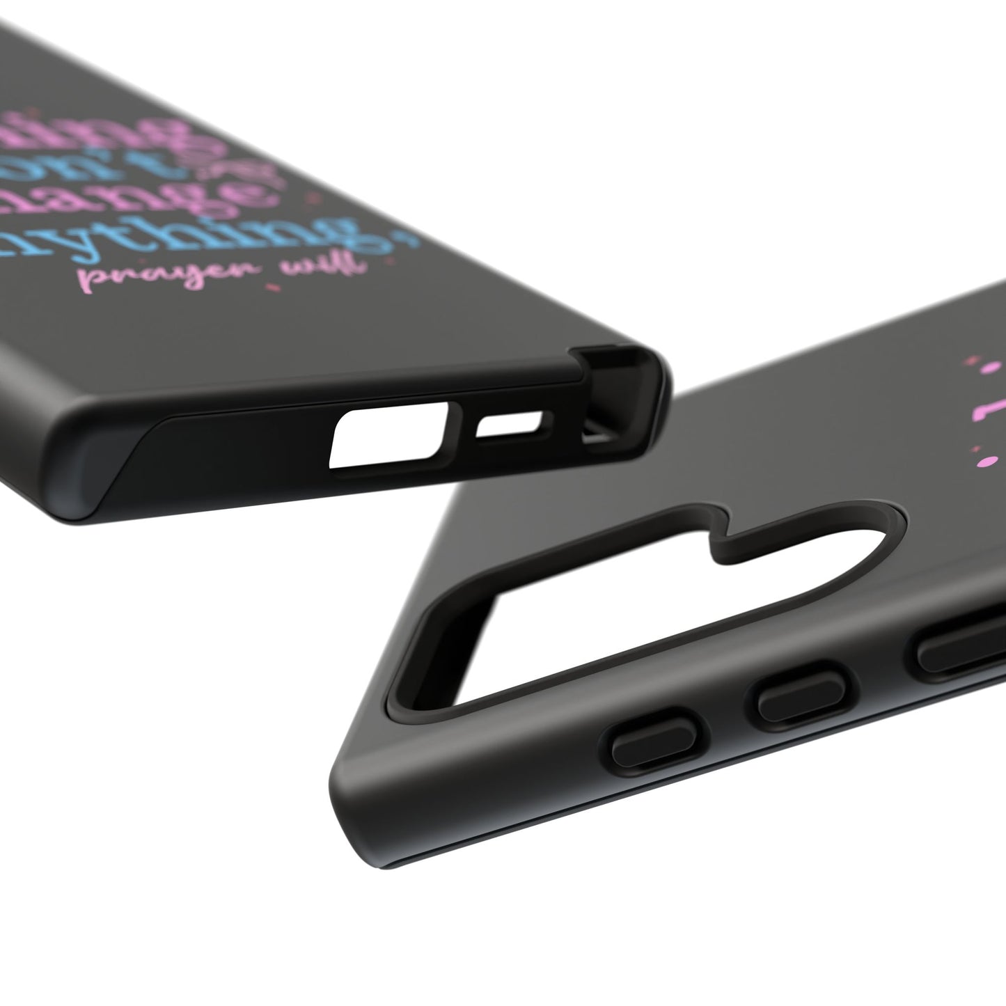 wishing won't change anything prayer will Phone Case | Inspirational Scripture Design