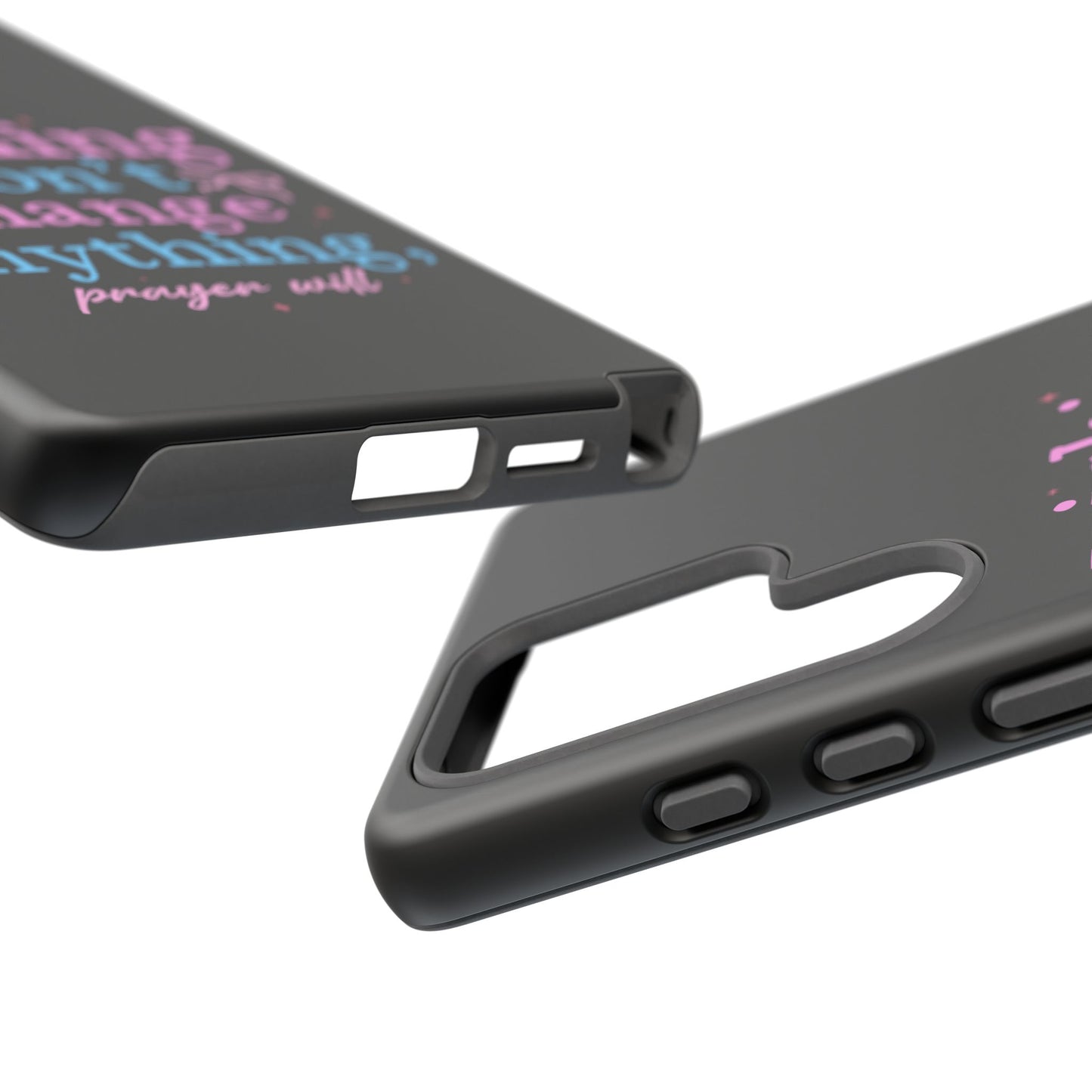 wishing won't change anything prayer will Phone Case | Inspirational Scripture Design