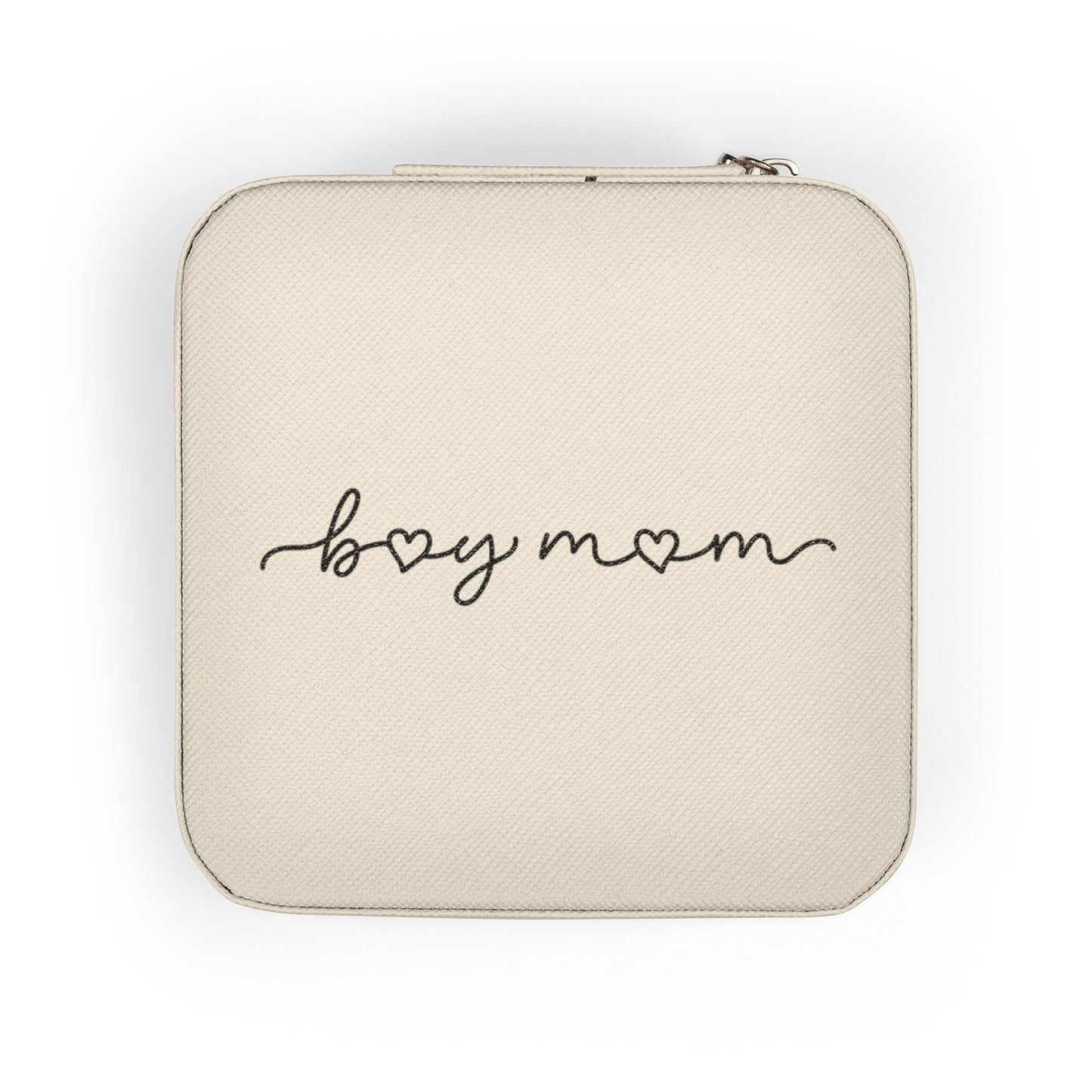 Compact 'boymom' Travel Jewelry Case — Portable Organizer for Rings, Earrings & Necklaces