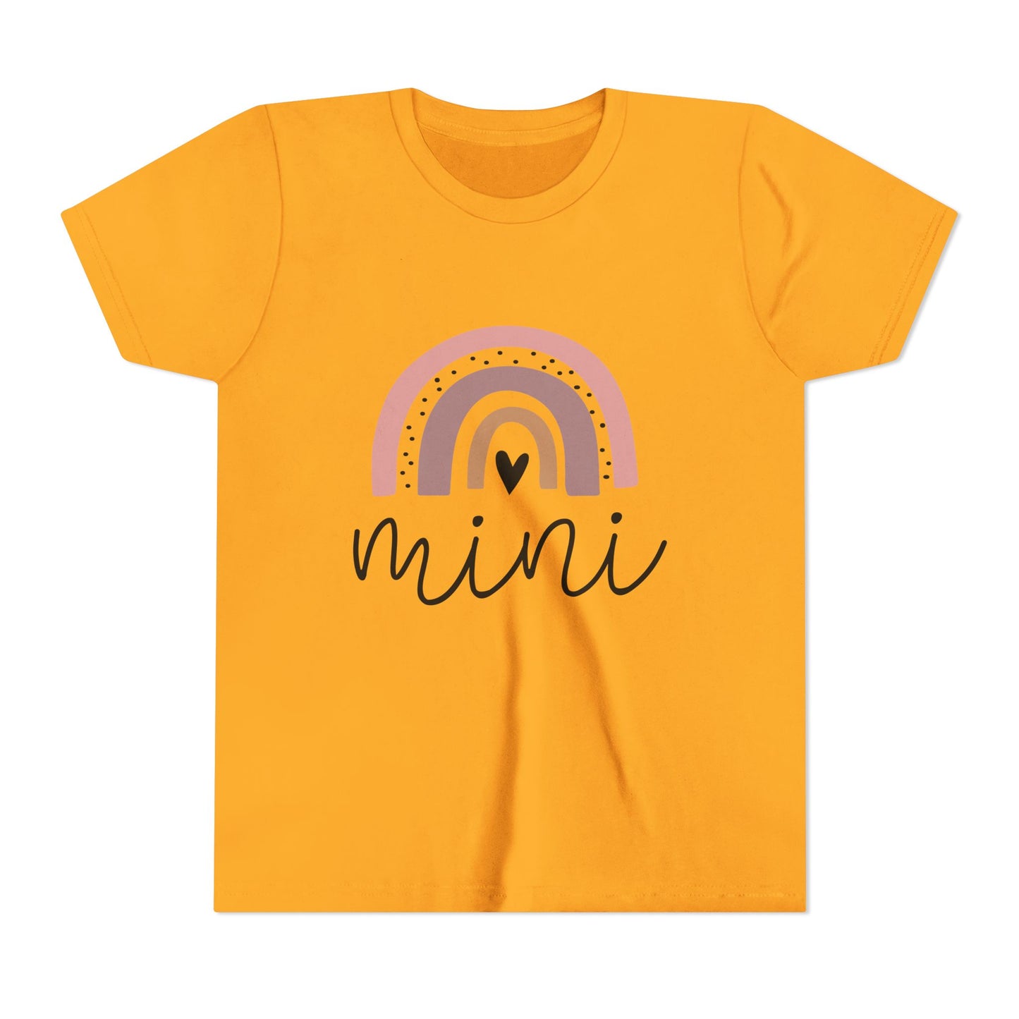 Mini Rainbow Youth Tee – Cute Pastel 'mini' Kids Shirt, Sibling/Family Matching Gift