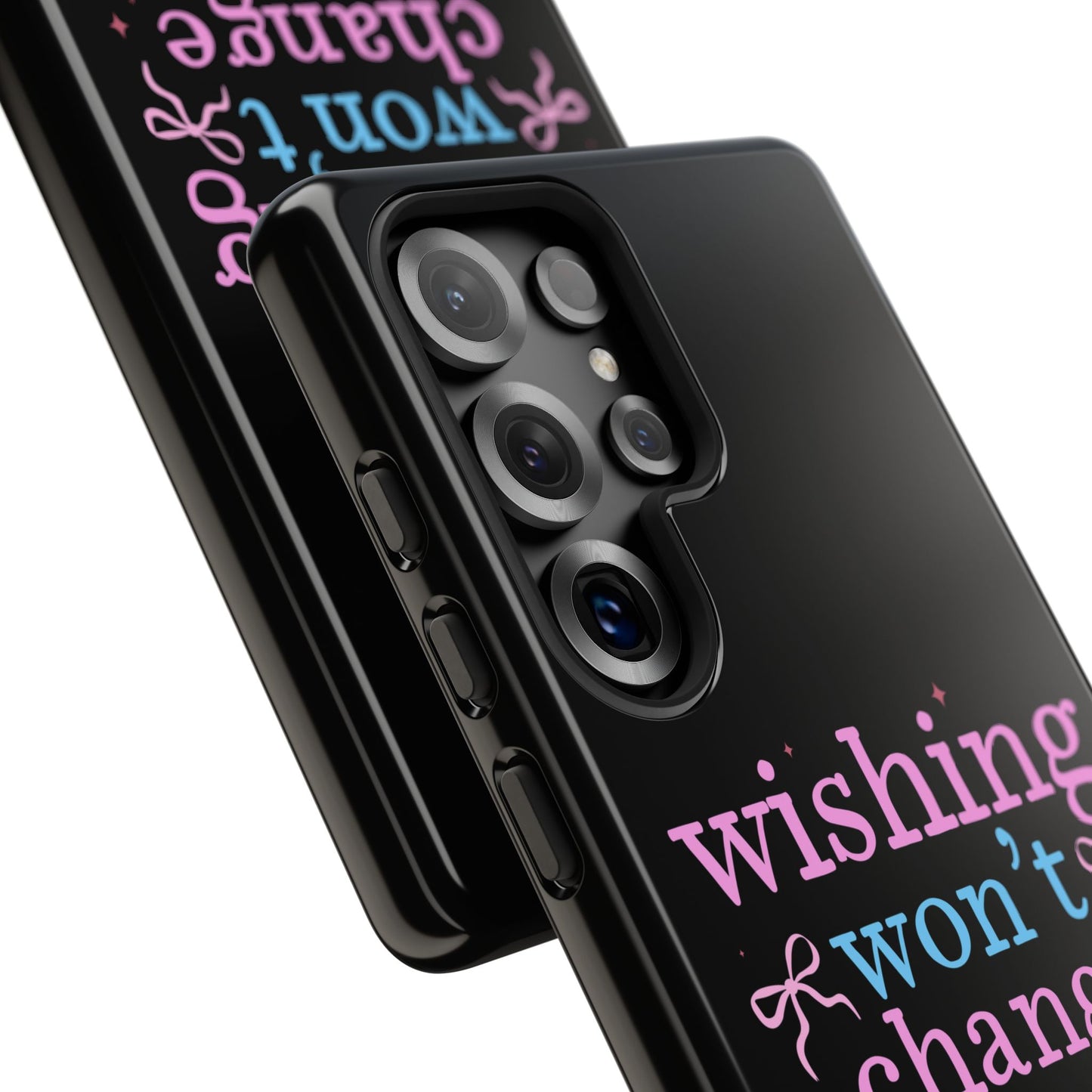 wishing won't change anything prayer will Phone Case | Inspirational Scripture Design