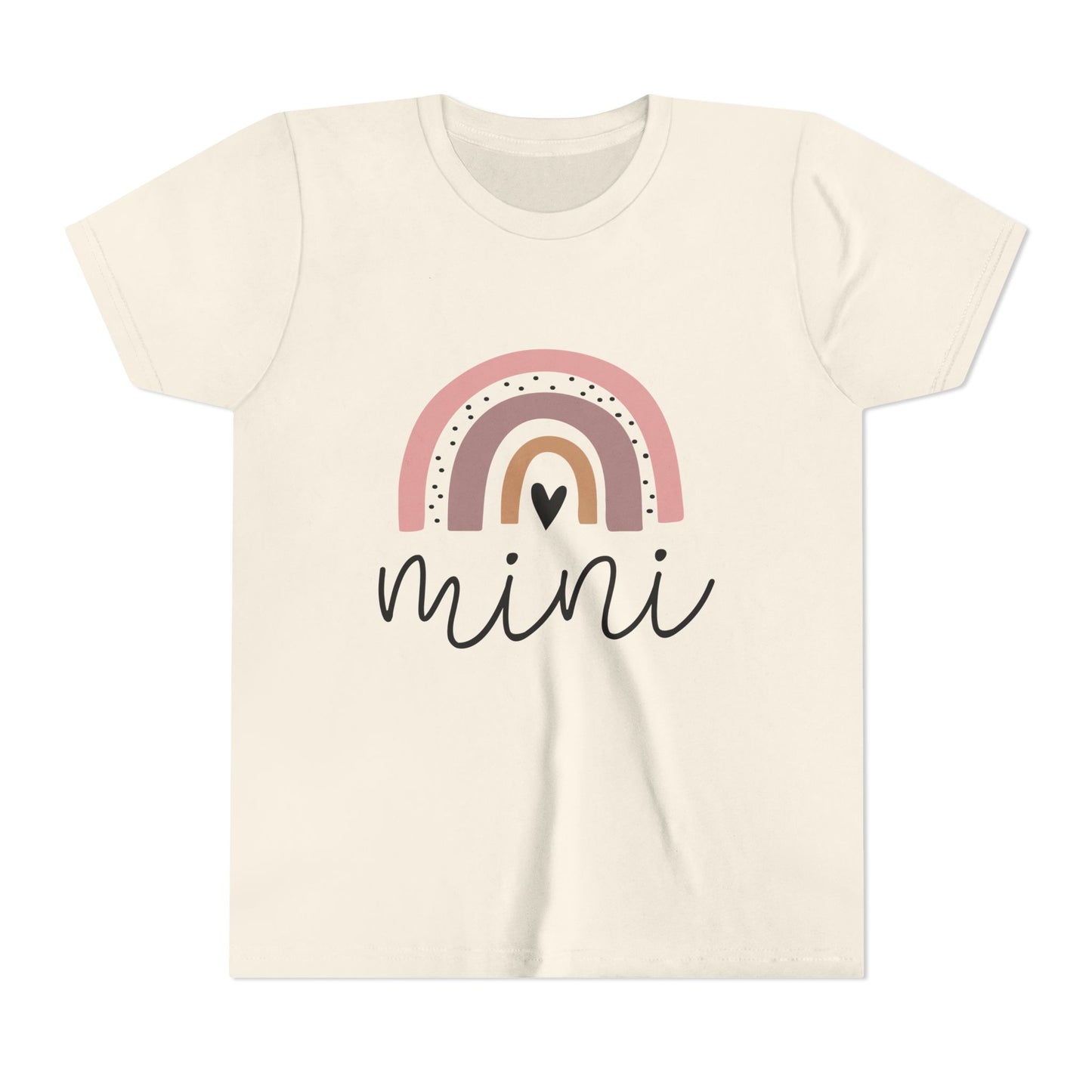 Mini Rainbow Youth Tee – Cute Pastel 'mini' Kids Shirt, Sibling/Family Matching Gift