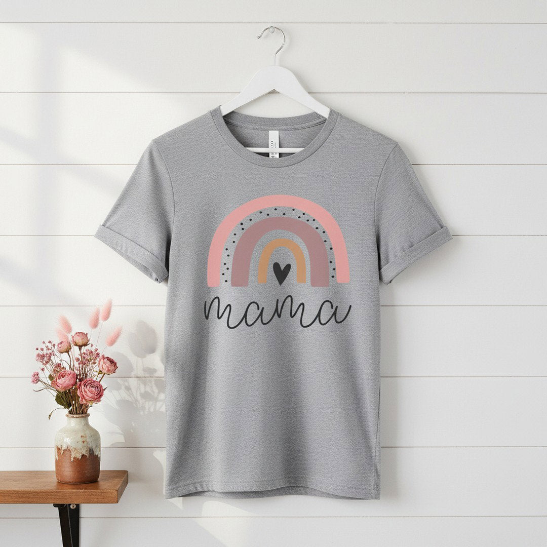 Mama Rainbow T-Shirt — Soft Pastel Mother's Day Tee