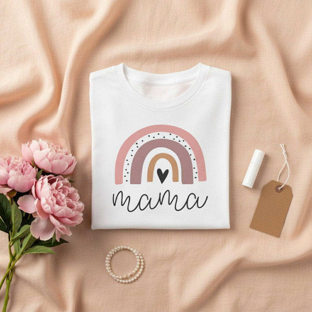 Mama Rainbow T-Shirt — Soft Pastel Mother's Day Tee