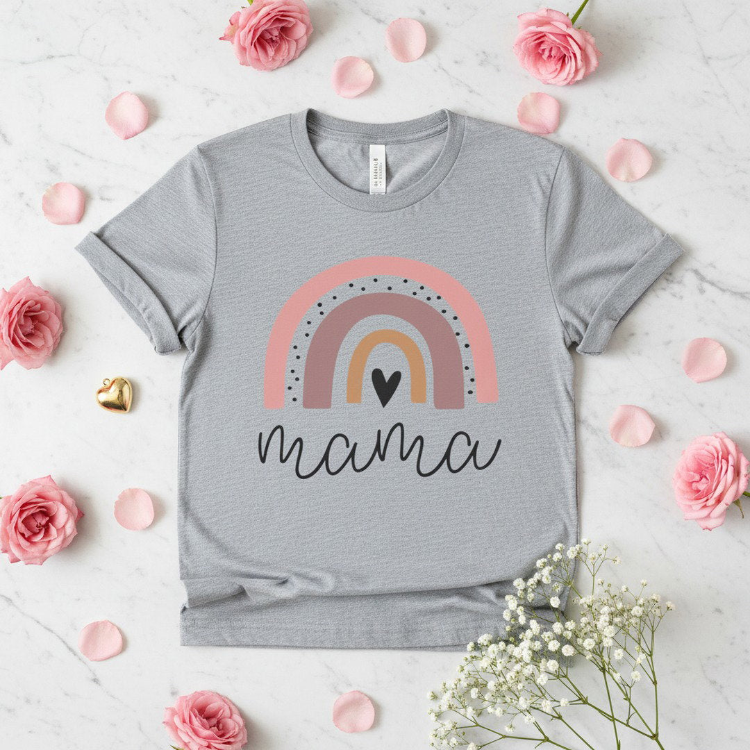 Mama Rainbow T-Shirt — Soft Pastel Mother's Day Tee