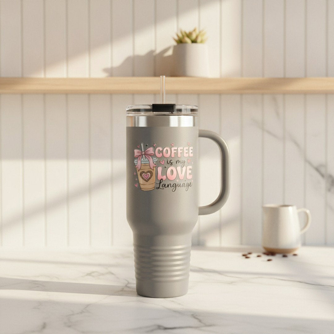 Coffee Is My Love Language 40oz Insulated Travel Mug