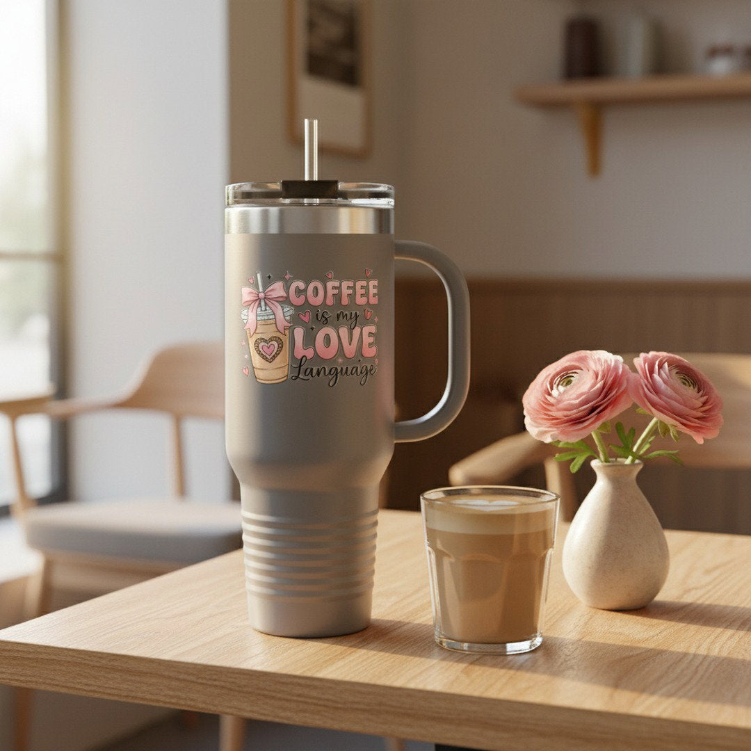 Coffee Is My Love Language 40oz Insulated Travel Mug