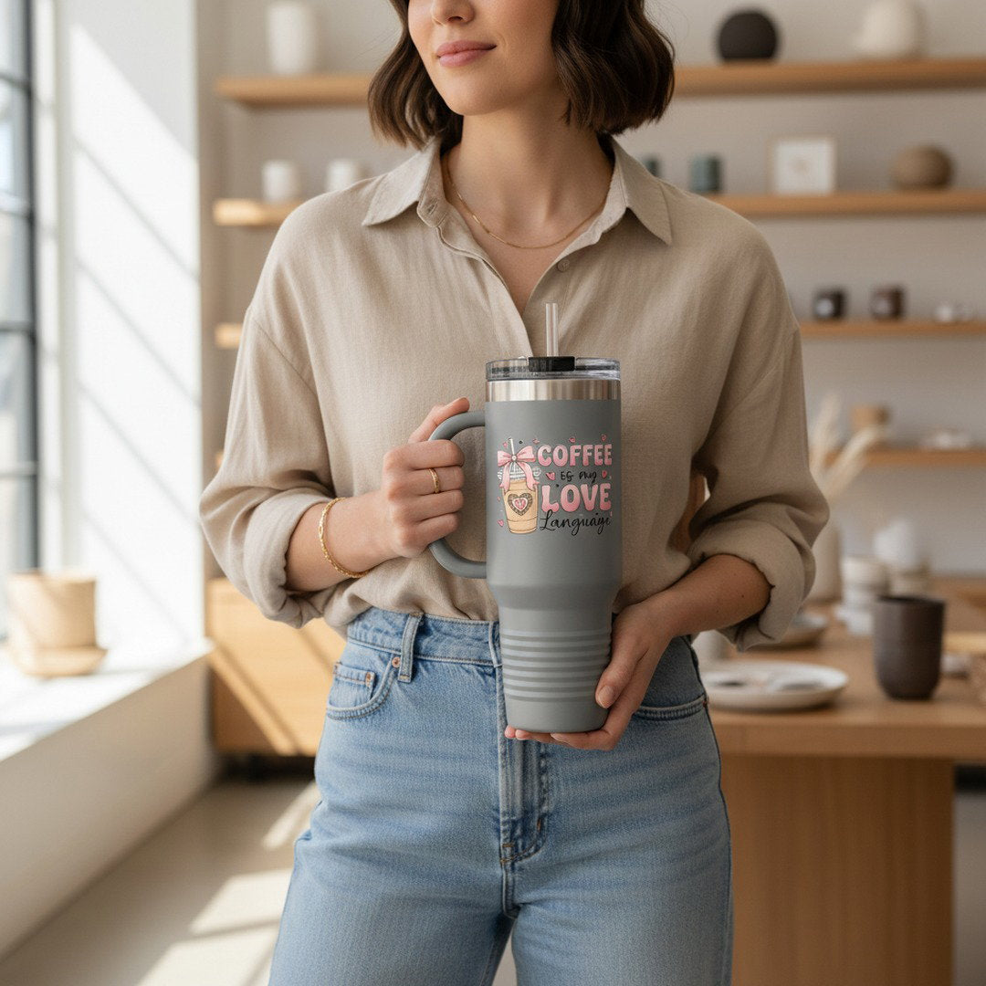 Coffee Is My Love Language 40oz Insulated Travel Mug