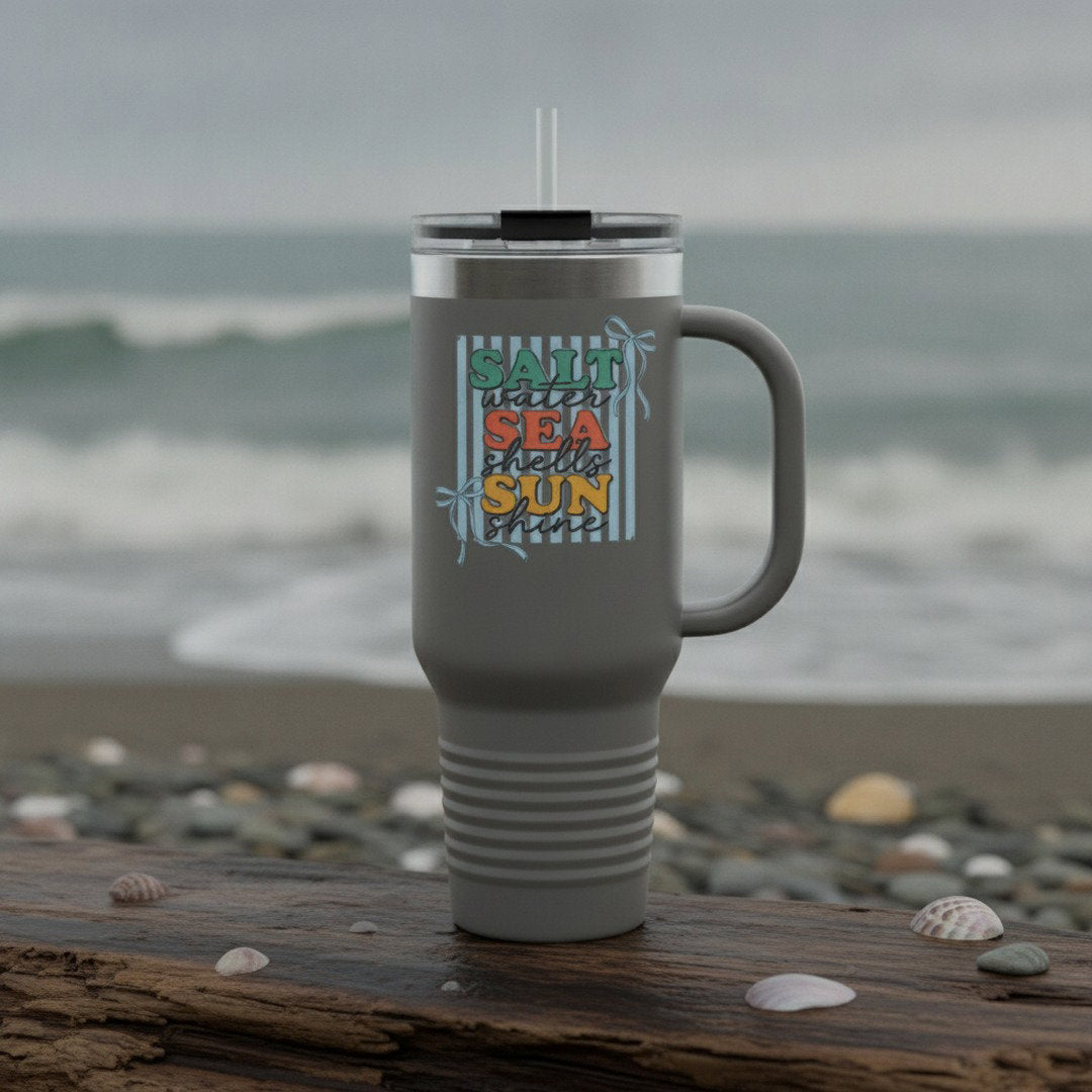 Salt Sea Sun graphic Travel Mug | 40oz Insulated Tumbler