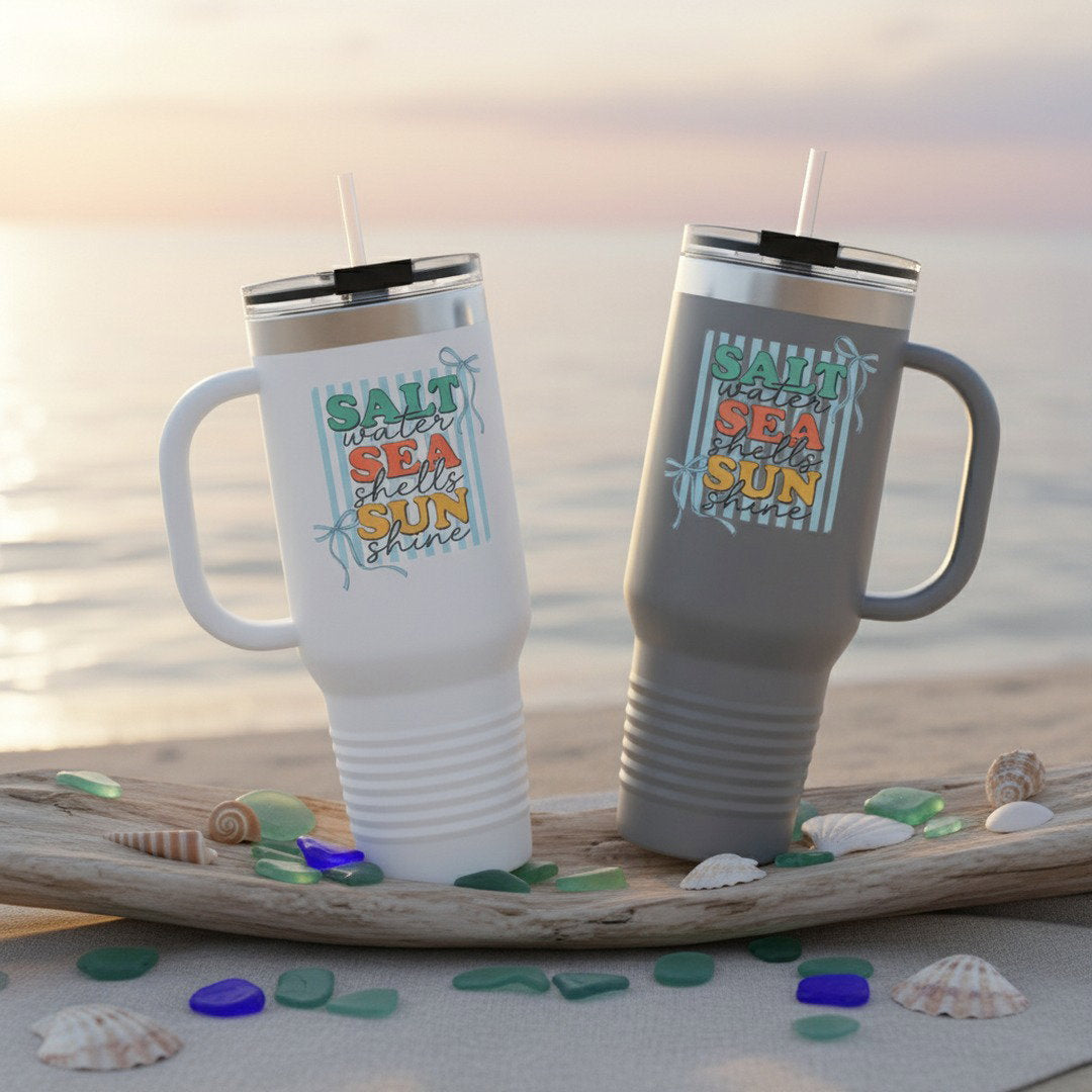 Salt Sea Sun graphic Travel Mug | 40oz Insulated Tumbler