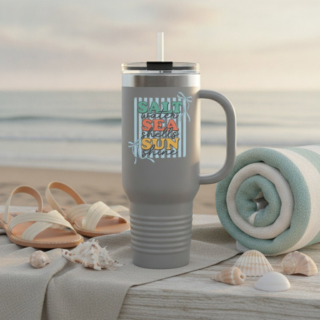 Salt Sea Sun graphic Travel Mug | 40oz Insulated Tumbler