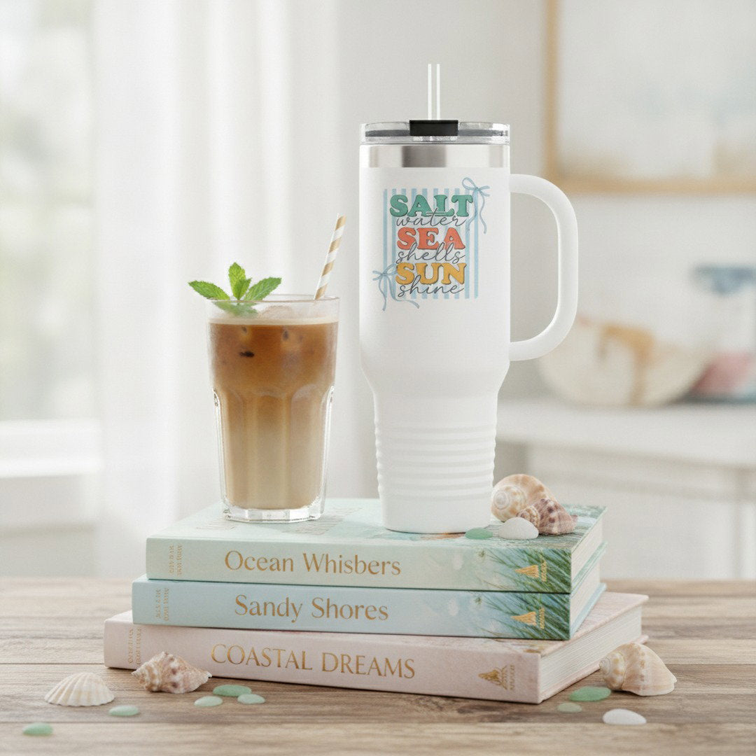 Salt Sea Sun graphic Travel Mug | 40oz Insulated Tumbler