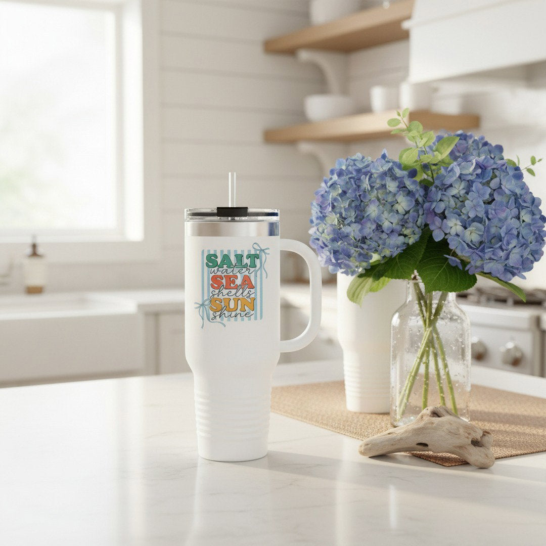 Salt Sea Sun graphic Travel Mug | 40oz Insulated Tumbler