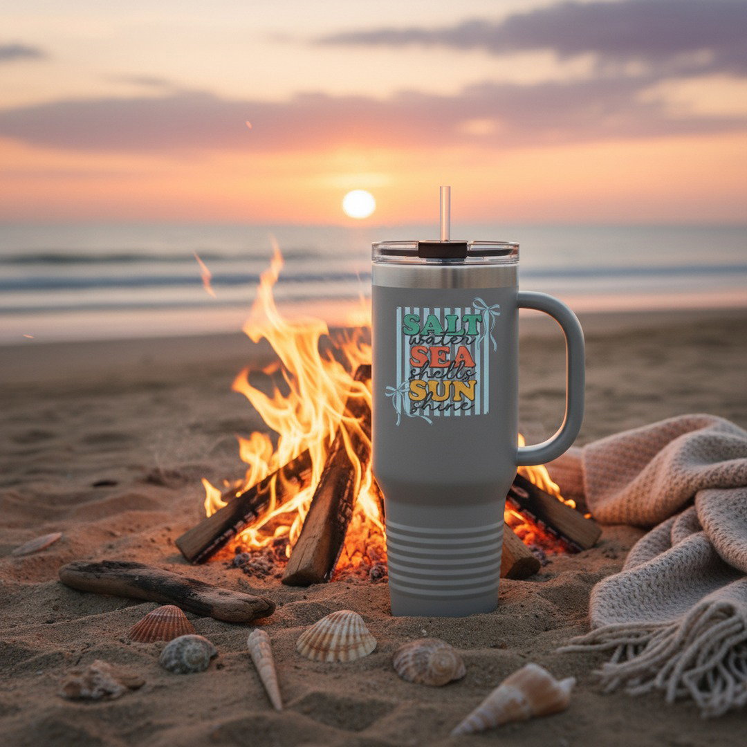 Salt Sea Sun graphic Travel Mug | 40oz Insulated Tumbler