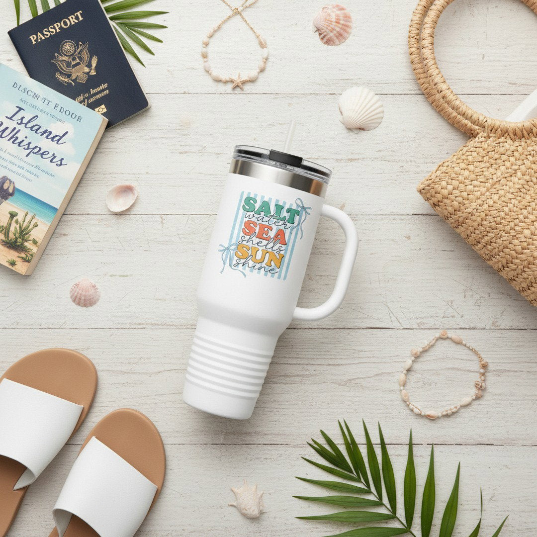 Salt Sea Sun graphic Travel Mug | 40oz Insulated Tumbler