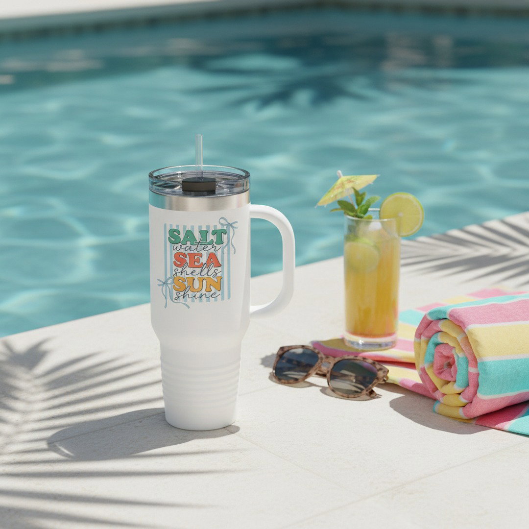 Salt Sea Sun graphic Travel Mug | 40oz Insulated Tumbler