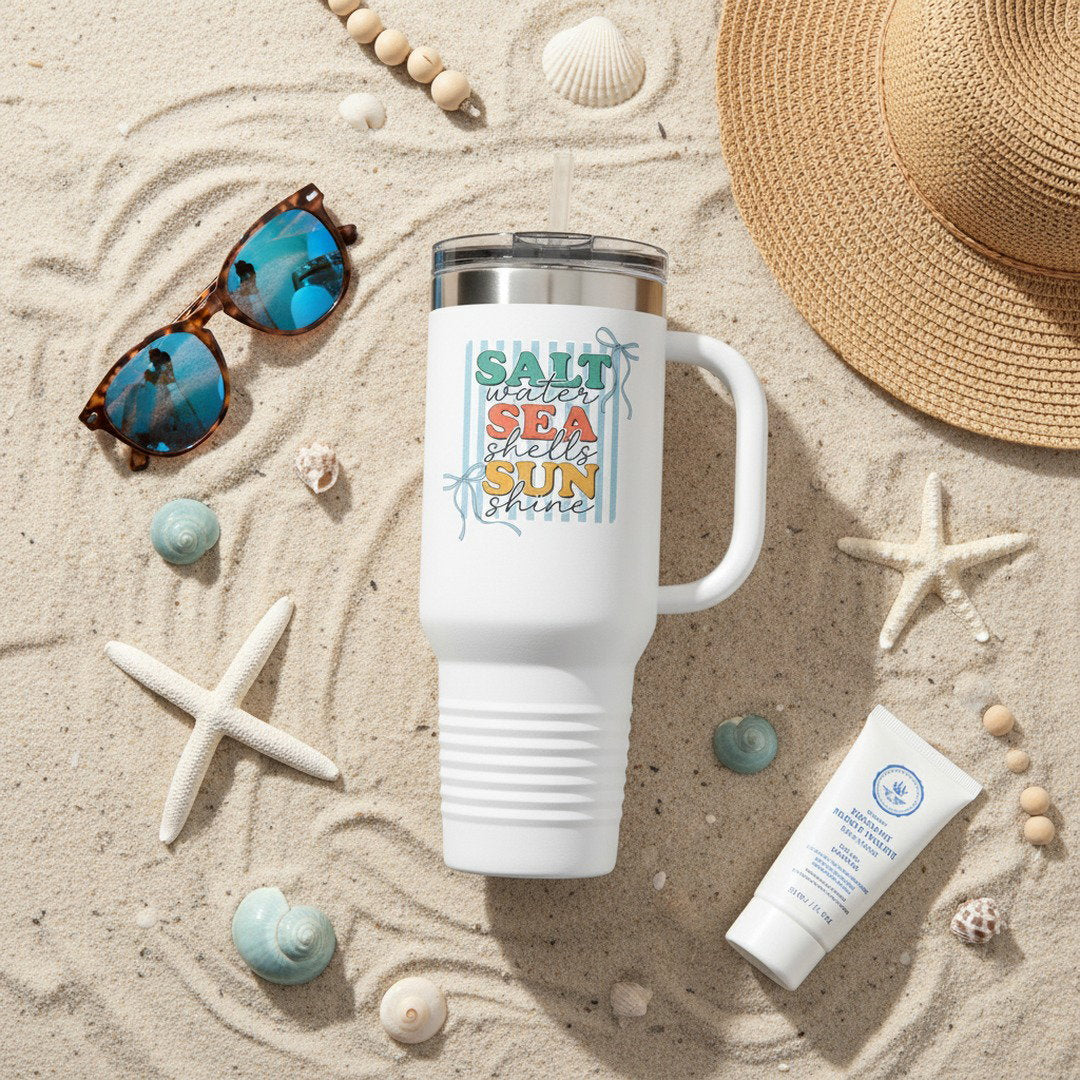 Salt Sea Sun graphic Travel Mug | 40oz Insulated Tumbler
