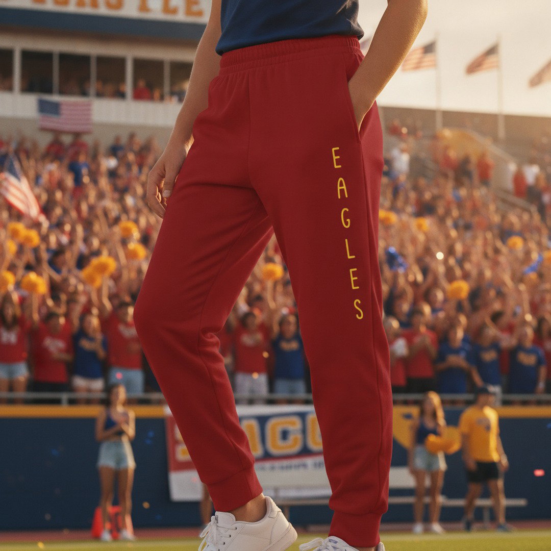 Youth Eagles Joggers – Athletic Sweatpants with Vertical 'EAGLES' Print