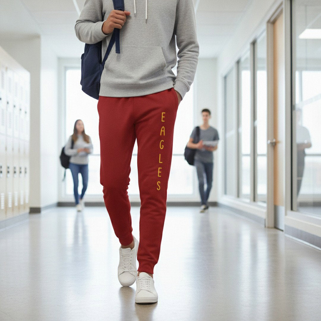 Youth Eagles Joggers – Athletic Sweatpants with Vertical 'EAGLES' Print