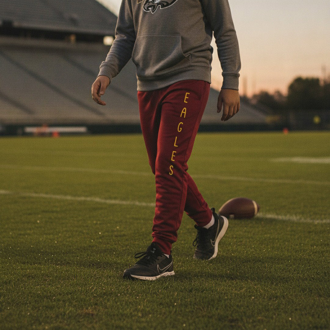 Youth Eagles Joggers – Athletic Sweatpants with Vertical 'EAGLES' Print