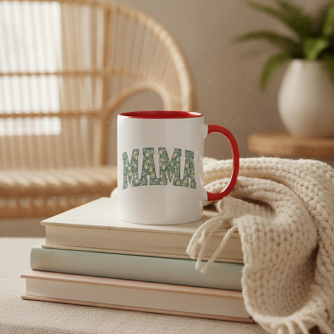 Floral MAMA Mug, Gift for Mom, Mother's Day Coffee Mug, Accent Mug, Cute Mama Cup, Mom Gift, Floral Coffee Mug