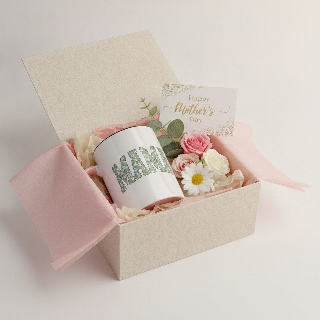 Floral MAMA Mug, Gift for Mom, Mother's Day Coffee Mug, Accent Mug, Cute Mama Cup, Mom Gift, Floral Coffee Mug