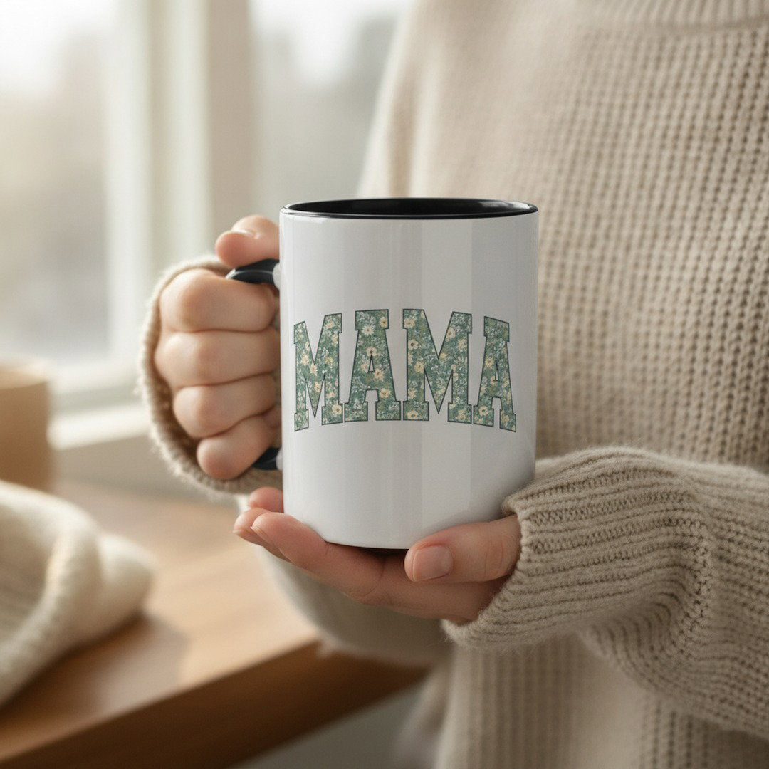 Floral MAMA Mug, Gift for Mom, Mother's Day Coffee Mug, Accent Mug, Cute Mama Cup, Mom Gift, Floral Coffee Mug