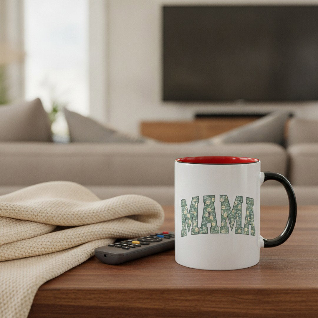 Floral MAMA Mug, Gift for Mom, Mother's Day Coffee Mug, Accent Mug, Cute Mama Cup, Mom Gift, Floral Coffee Mug