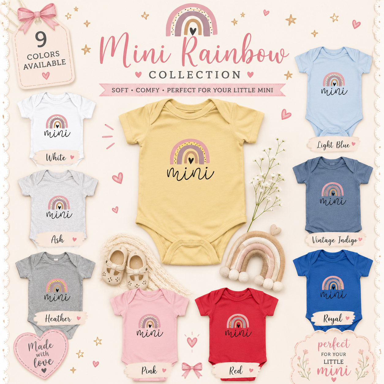 Mini Rainbow Infant Bodysuit — Soft Cotton ‘mini’ Baby Onesie