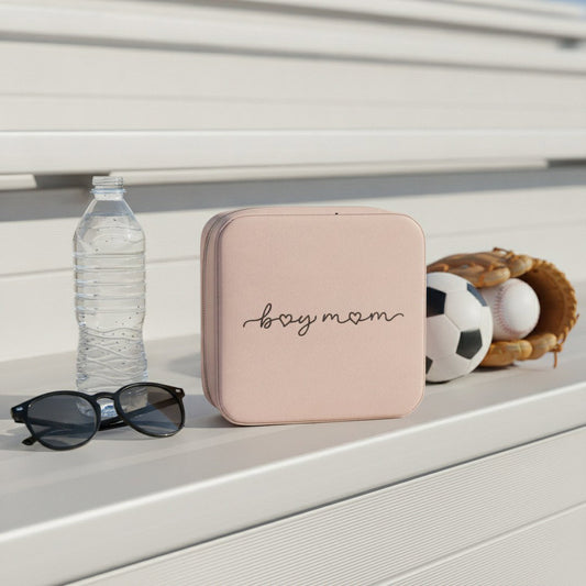 Compact 'boymom' Travel Jewelry Case — Portable Organizer for Rings, Earrings & Necklaces