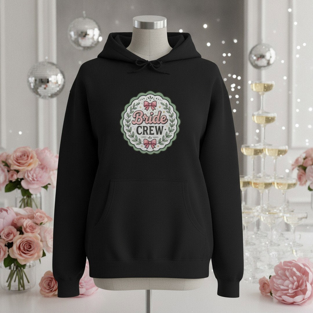 Bride Crew Hoodie — Vintage Floral Bridal Party Sweatshirt