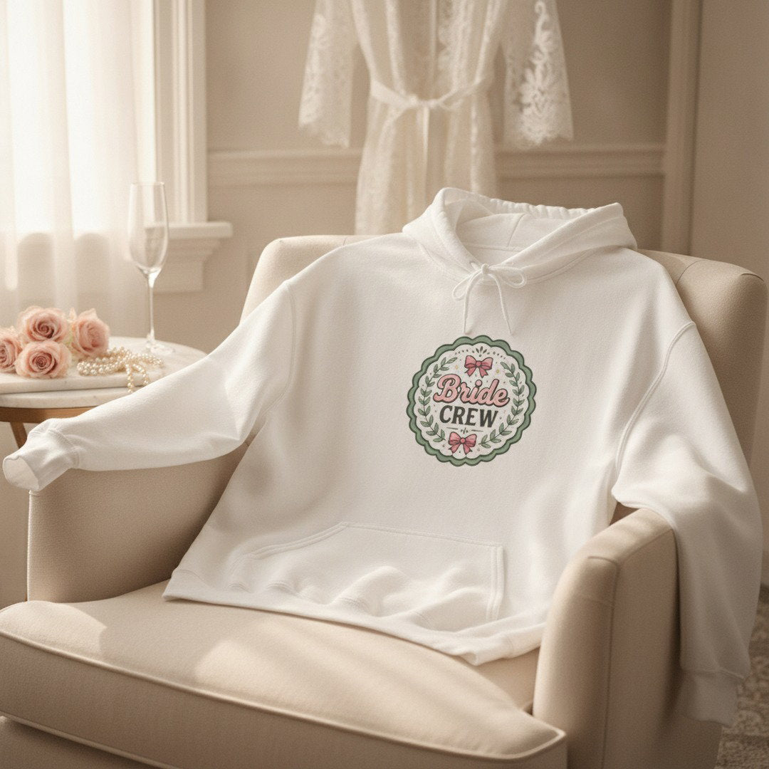 Bride Crew Hoodie — Vintage Floral Bridal Party Sweatshirt