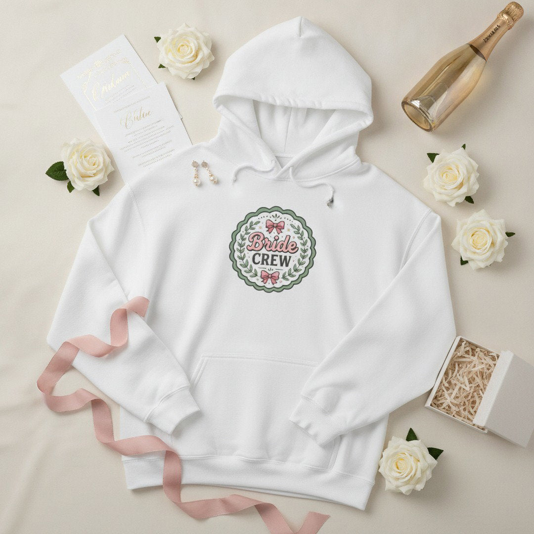 Bride Crew Hoodie — Vintage Floral Bridal Party Sweatshirt