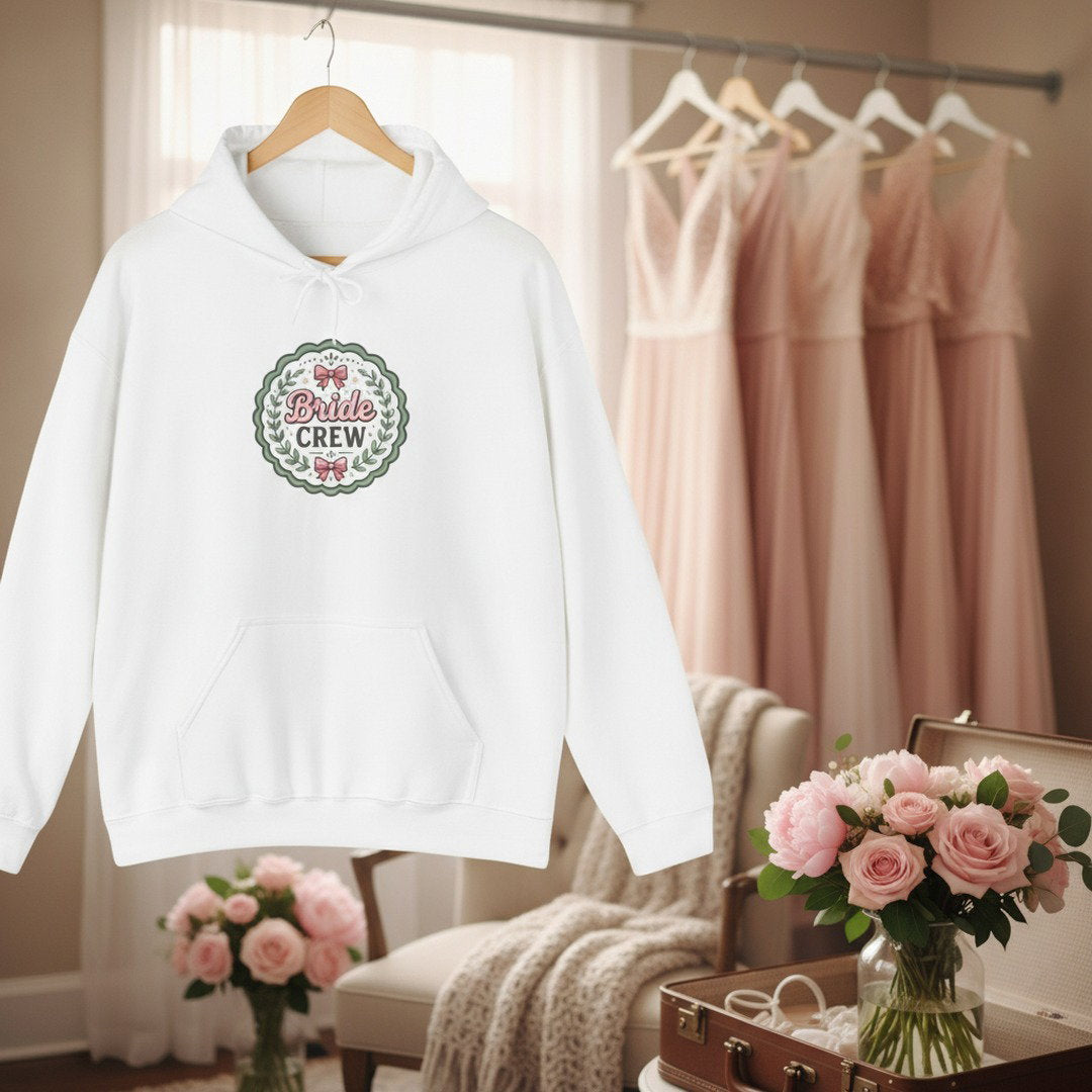 Bride Crew Hoodie — Vintage Floral Bridal Party Sweatshirt