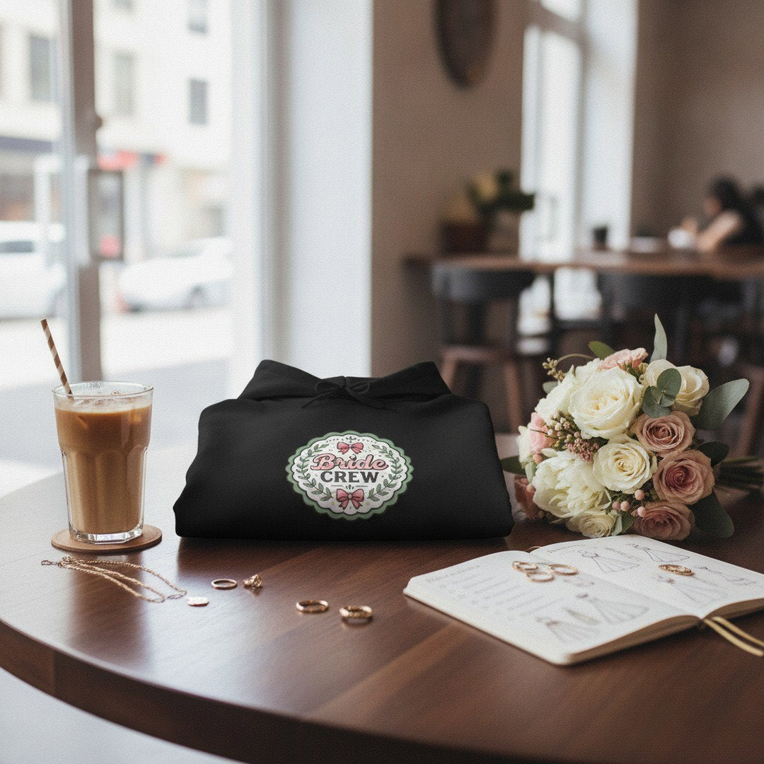 Bride Crew Hoodie — Vintage Floral Bridal Party Sweatshirt
