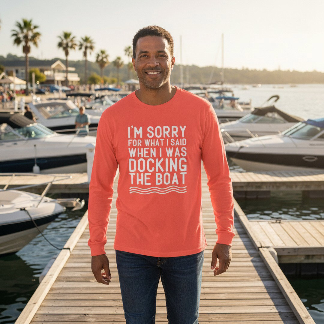 Nautical Dockside Long Sleeve T-Shirt — “Salt Air & Dockside Stories”
